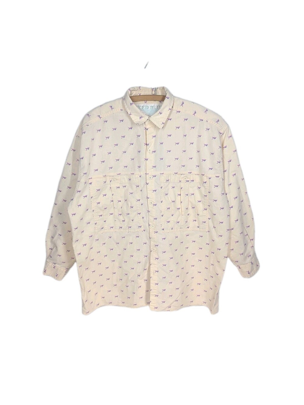 Vintage 90s Rowboat Oxford Shirt 100% Cotton Mixed Blues Outdoors Camping Unisex